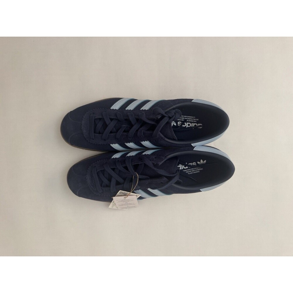 Adidas Originals Stadt Sneakers Mens 10 Navy Light Blue Suede Gum Sole Terrace
